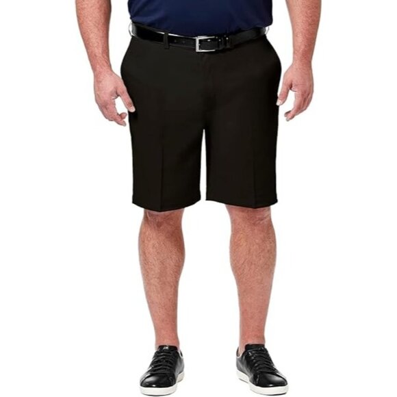 Haggar® Mens shorts Cool 18 Pro Classic Fit Flat Front Expandable Waist 46 - Picture 1 of 7